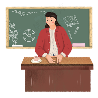 教师节手绘老师上课素材