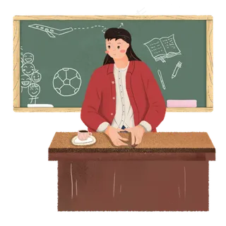 教师节手绘老师上课素材