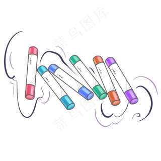 线条感彩色蜡笔