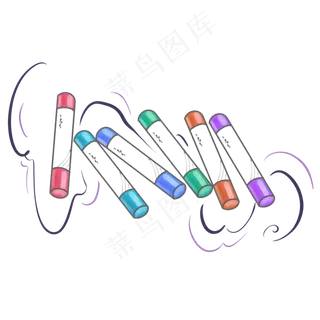 线条感彩色蜡笔