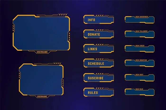 Twitch stream面板设计eps,ai矢量模版下载