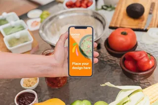 高清手机和健康食品模型样机