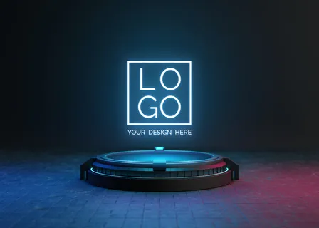 标志模型样机的未来风格基座