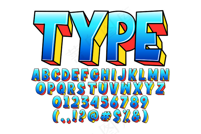 现代卡通漫画字体