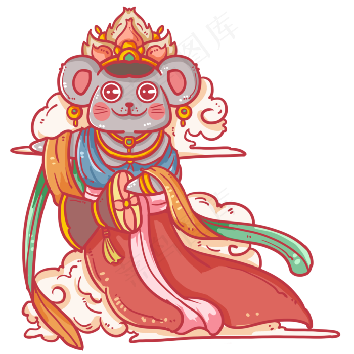 敦煌飞仙老鼠形象