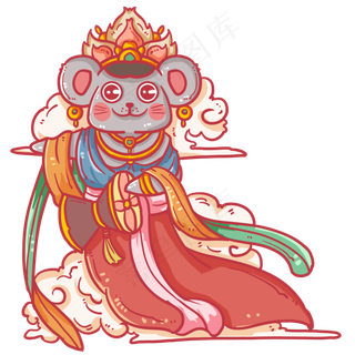 敦煌飞仙老鼠形象