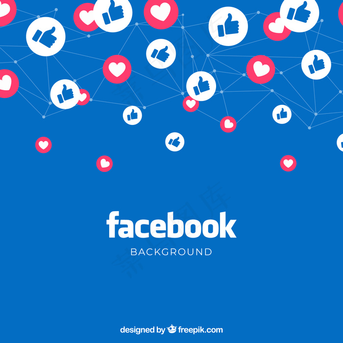 Facebook背景，喜欢和喜欢eps,ai矢量模版下载