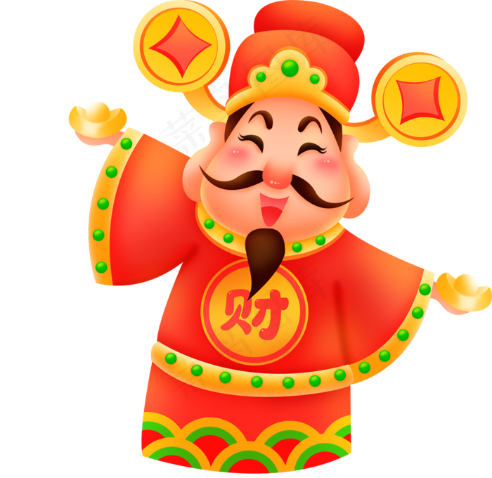 新年财神(1667X1620(DPI:300))psd模版下载