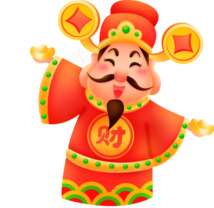 新年财神(1667X1620(DPI:300))psd模版下载