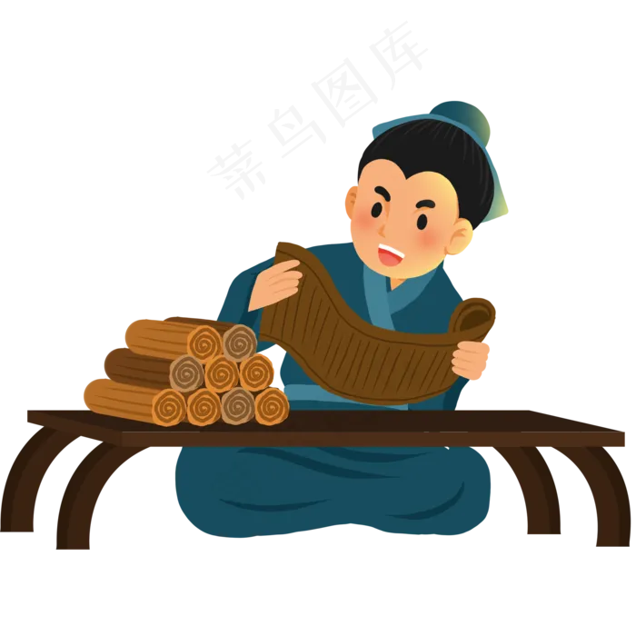 古装男子看书装饰元素,免抠元素(1024*1369px 72 dpi )psd模版下载
