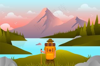 渐变色冒险背景