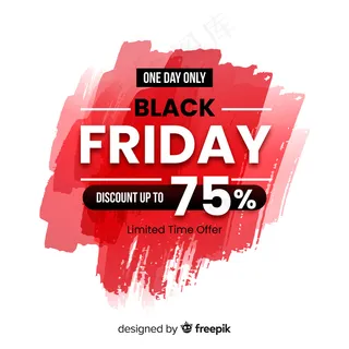 黑色星期五概念与水彩画背景