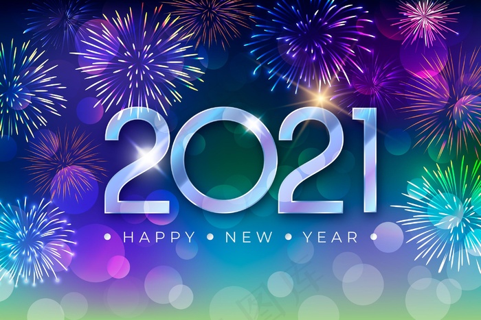 烟花2021新年概念eps,ai矢量模版下载
