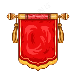 新年国潮锦旗红色手绘