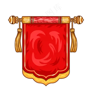 新年国潮锦旗红色手绘