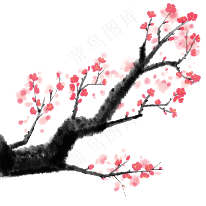  红色梅花 (2000X2000(DPI:300))psd模版下载
