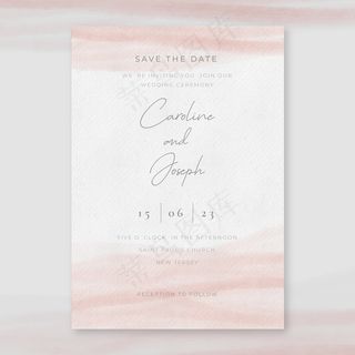 简约水彩婚礼请柬