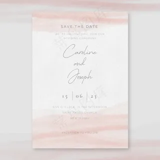 简约水彩婚礼请柬