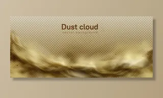 沙漠沙尘暴背景，褐色尘埃云上透明