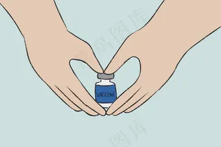 疫苗接种手绘载体，大型制药概念