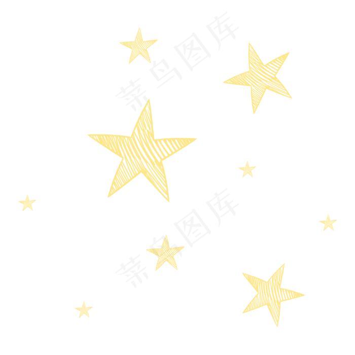 黄色可爱蜡笔七夕情人节星星(2000X2000(DPI:300))psd模版下载