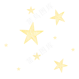 黄色可爱蜡笔七夕情人节星星
