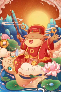 牛年插画海报图片  牛年插画海报图片