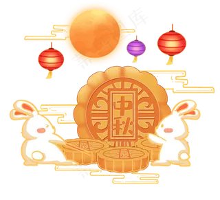 搬月饼玉兔兔子