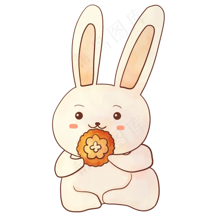 小兔子吃月饼(2000X2000(DPI:300))psd模版下载