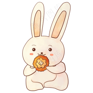 小兔子吃月饼