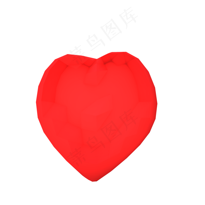 简约红色立体心形装饰