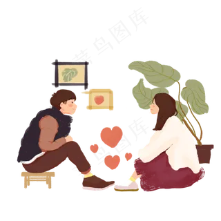 七夕情人节人物组合插图