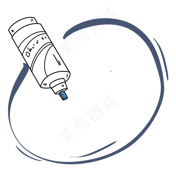 黑白线条画笔文字框(2000X2000(DPI:300))psd模版下载