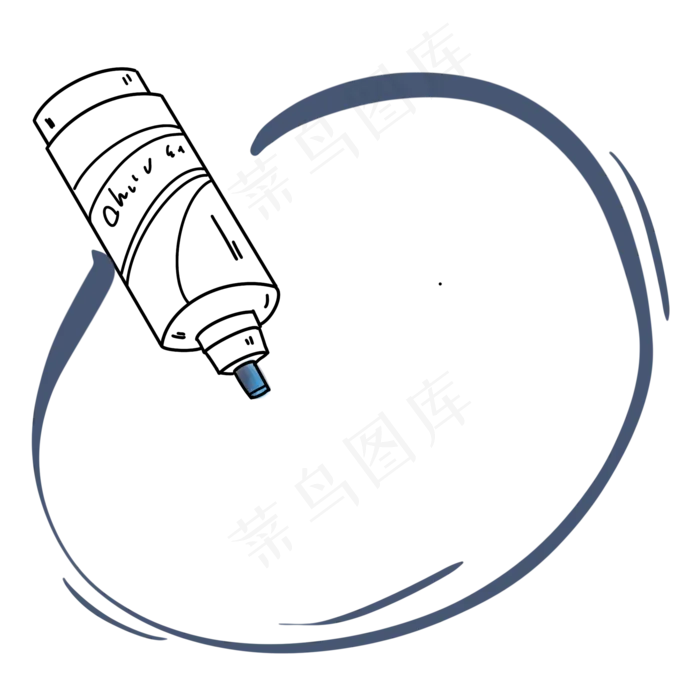 黑白线条画笔文字框(2000X2000(DPI:300))psd模版下载