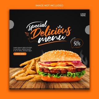 用于社交媒体的快餐网站横幅banner模板