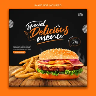 用于社交媒体的快餐网站横幅banner模板