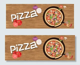 披萨彩色文艺banner