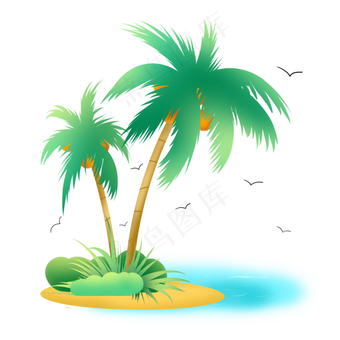 环球旅行夏日海滩椰子树