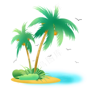 环球旅行夏日海滩椰子树