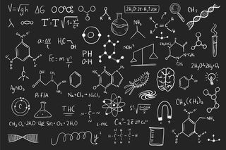 黑板上手绘科学公式