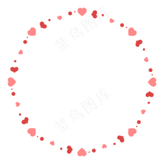 七夕情人节爱心环形边框