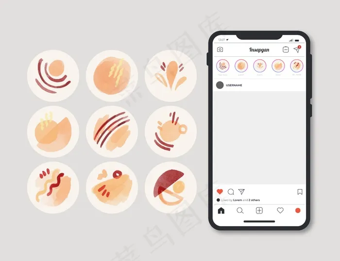 水彩模板精选集eps,ai矢量模版下载
