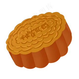 一块花好月圆的圆月饼免扣图