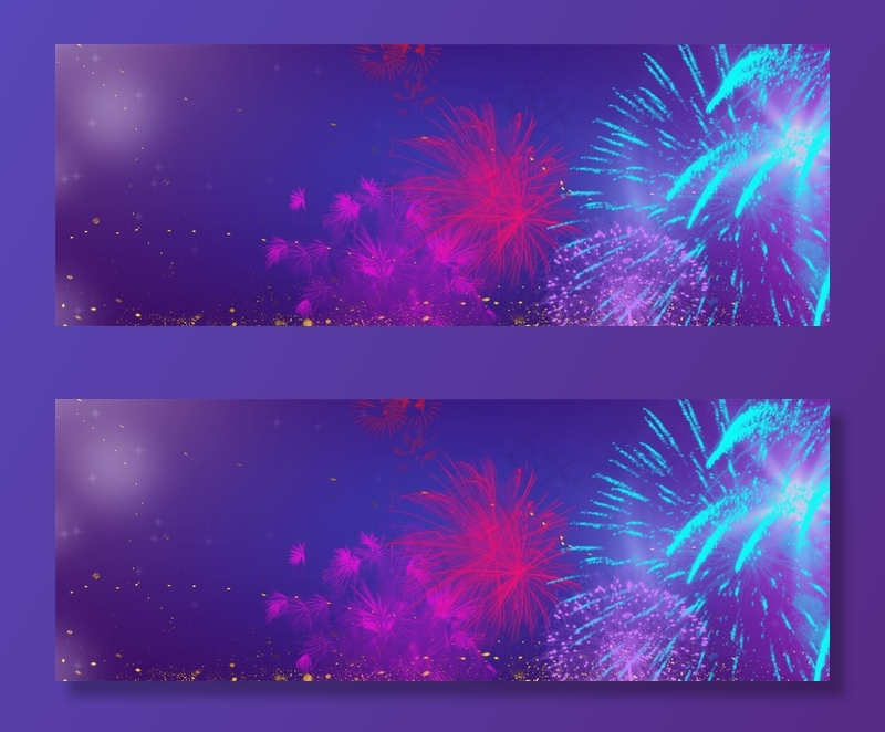 创意烟花渐变合成背景Banner