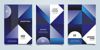 蓝色几何背景宣传单,DM传单模板