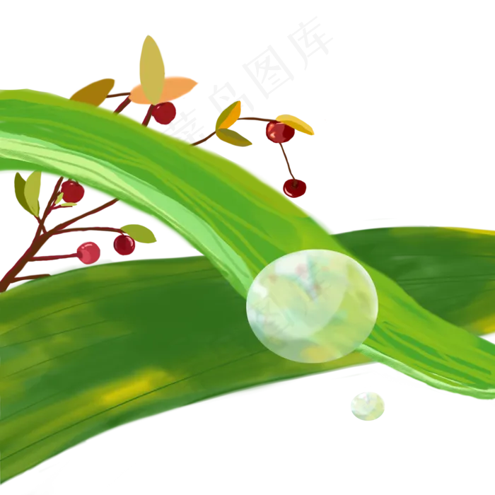 白露早晨粘露珠的绿植高清图(2000X2000(DPI:300))psd模版下载