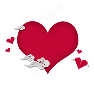 爱情红心云朵