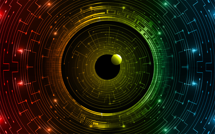 Eye cyber circuit未来技术概念背景