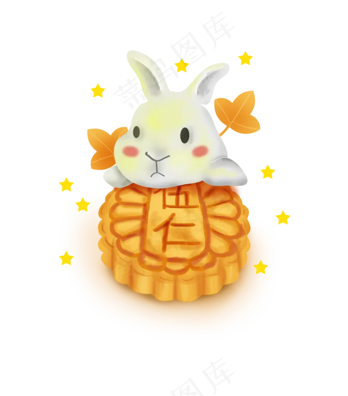 中秋节玉兔和月饼植物(4358X4961(DPI:300))psd模版下载