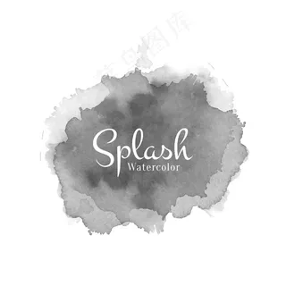 黑色水彩泼墨手绘设计